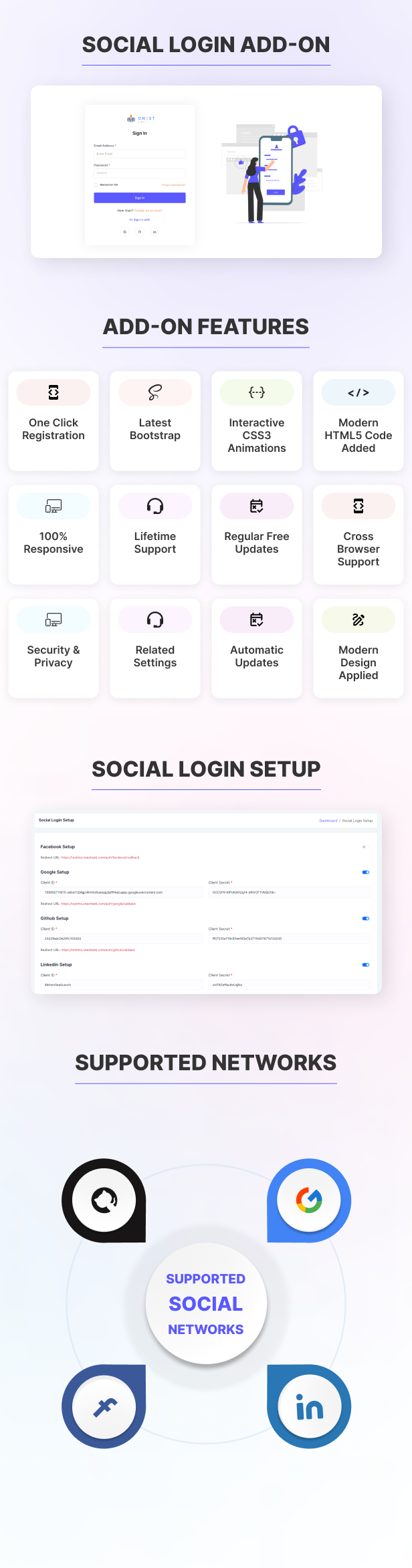 Onest LMS - SocialLogin Addon - Simplify User Authentication with Social     Media Integration - 1